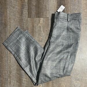 NWT LOFT Shimmery Plaid  Straight Leg Dress Pants Trousers